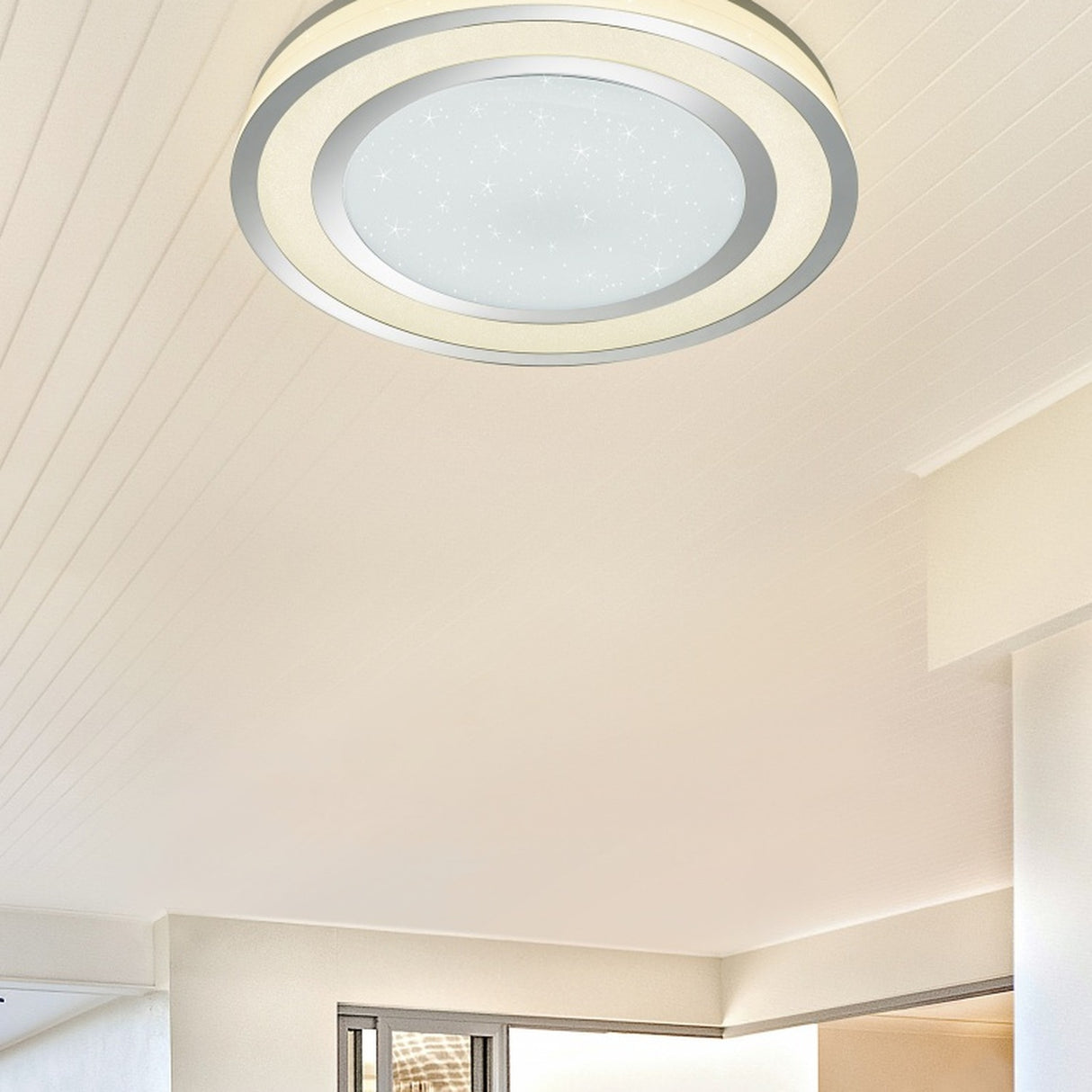Noriaki LED Remote Control Round Ceiling Light – Chrome