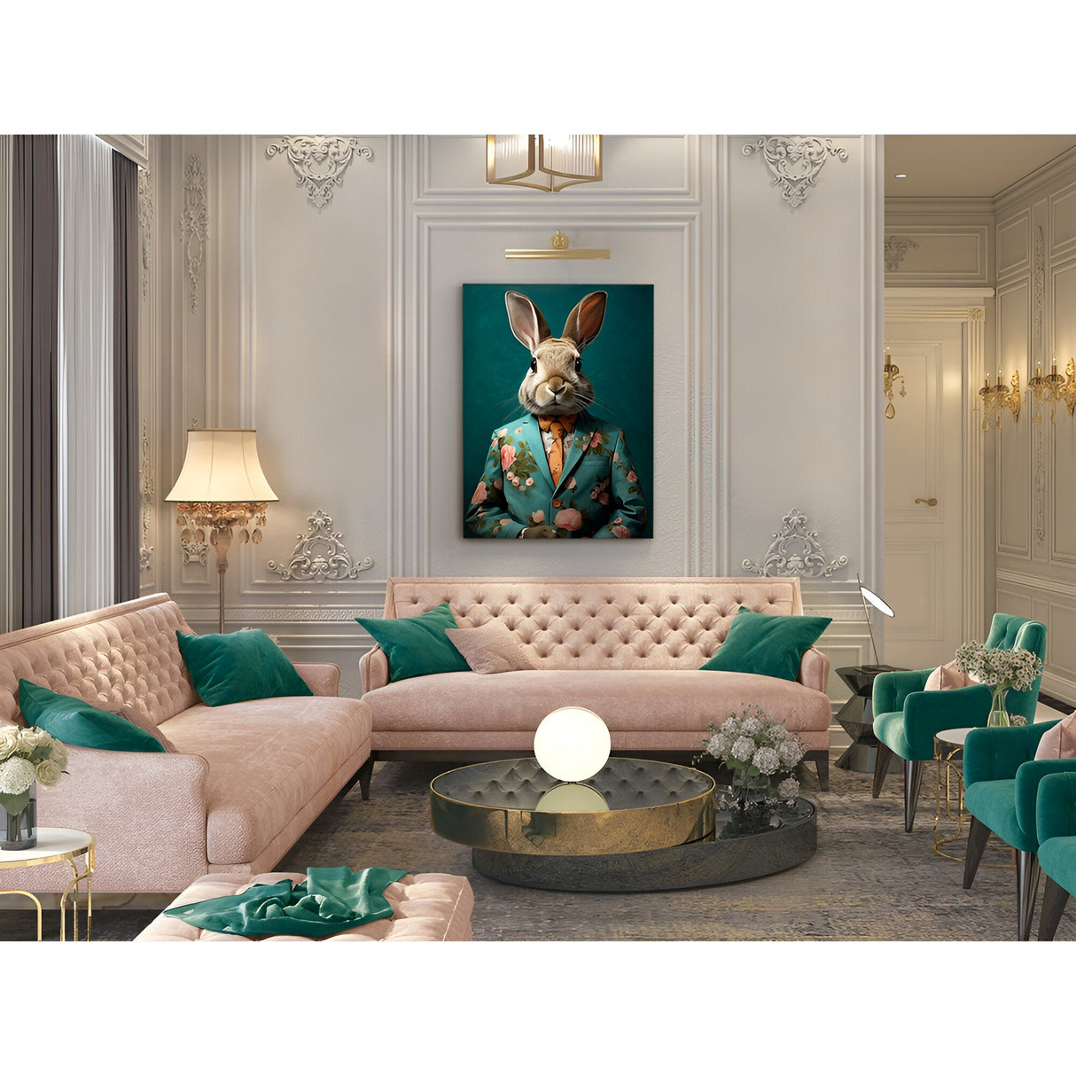 Mr. Rabbit Portrait Acrylic Painting – 90x120cm