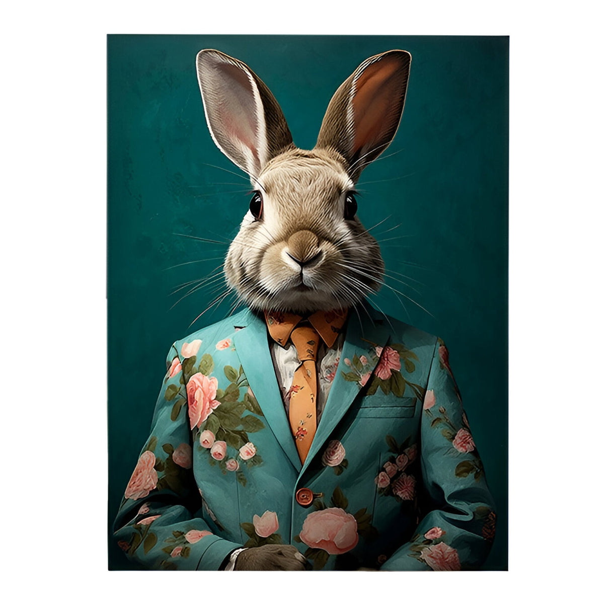 Mr. Rabbit Portrait Acrylic Painting – 90x120cm
