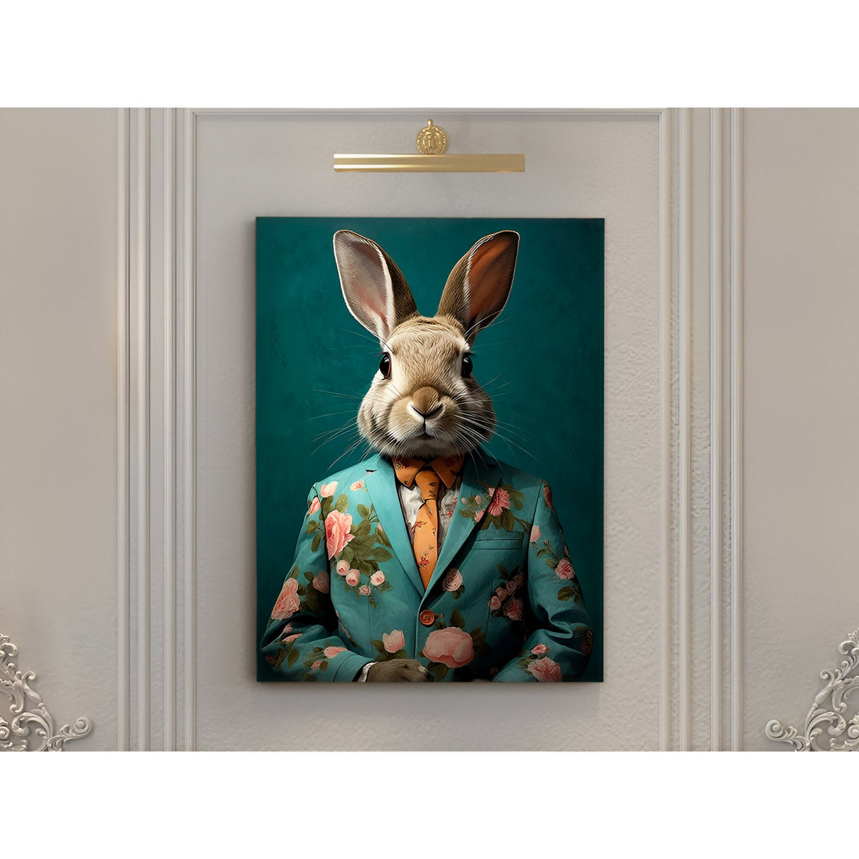 Mr. Rabbit Portrait Acrylic Painting – 90x120cm