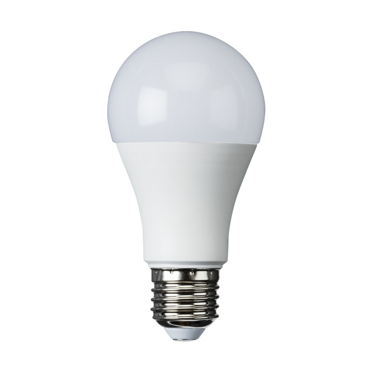 A 9W E27 LED RGB & CCT GLS Bulb is displayed against a plain white background. The bulb features a frosted dome shape intended for general lighting purposes, enhanced by Wi-Fi connectivity and voice control for effortless integration into contemporary smart home systems.