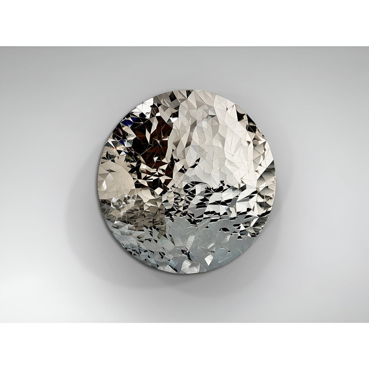 Polyedric Chrome Stainless Steel Wall Art - 100cm