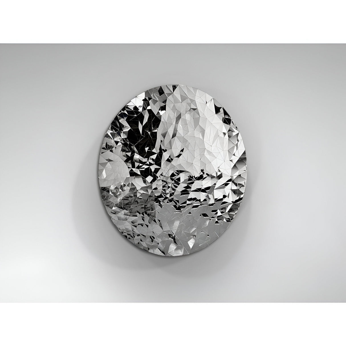 Polyedric Chrome Stainless Steel Wall Art - 100cm