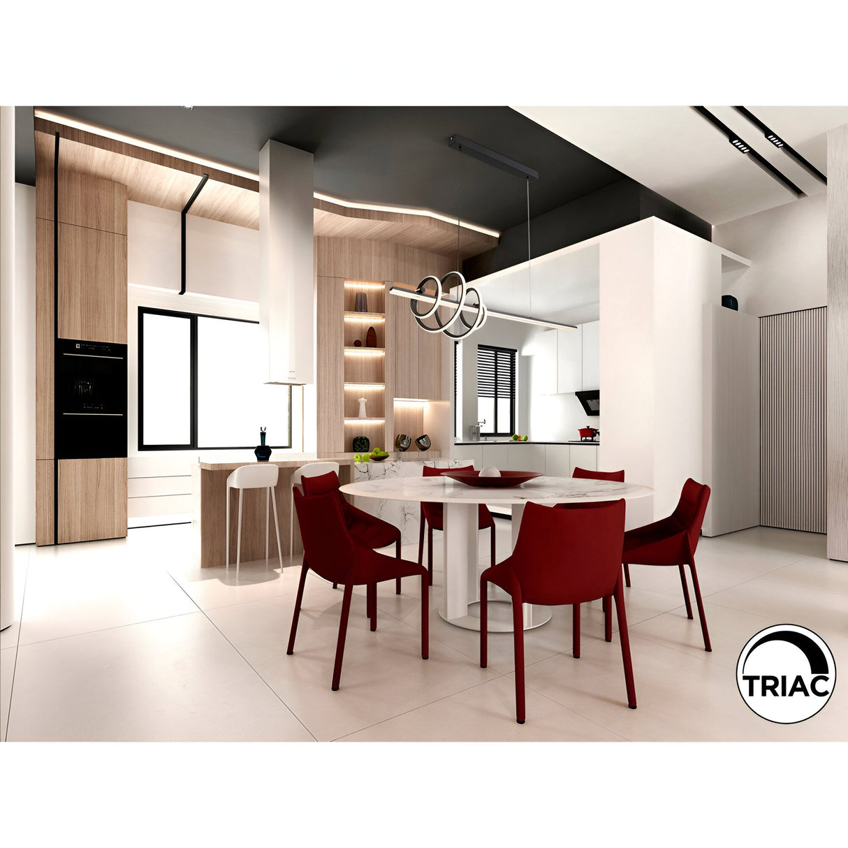 Tornado Dimmable LED Linear Suspension Light 50W 3000K - Black