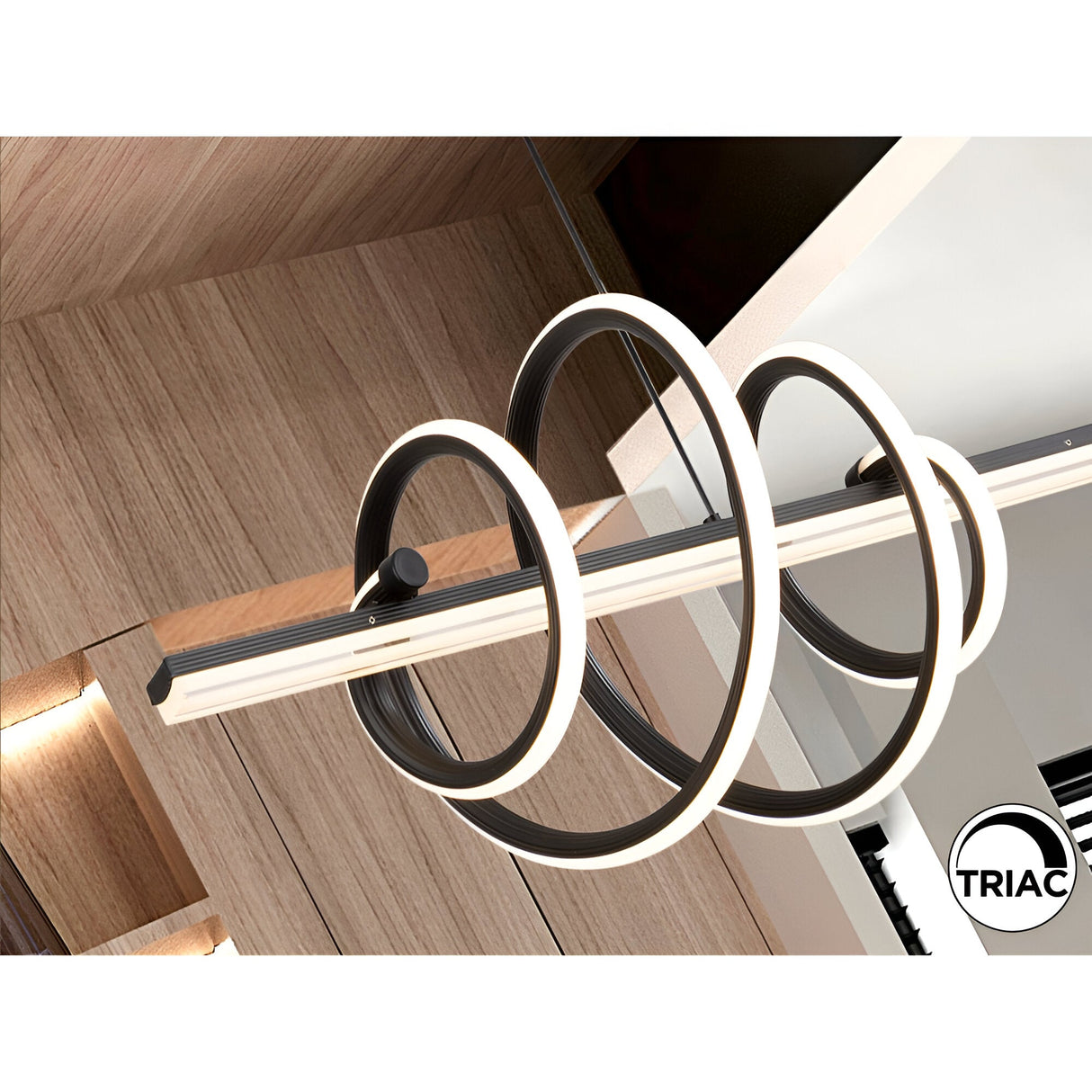 Tornado Dimmable LED Linear Suspension Light 50W 3000K - Black