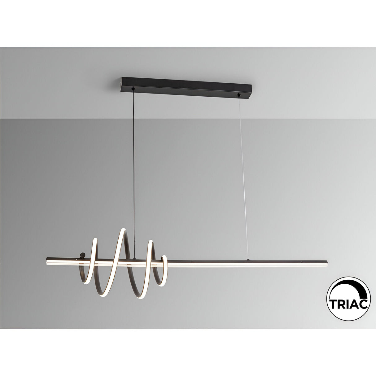 Tornado Dimmable LED Linear Suspension Light 50W 3000K - Black