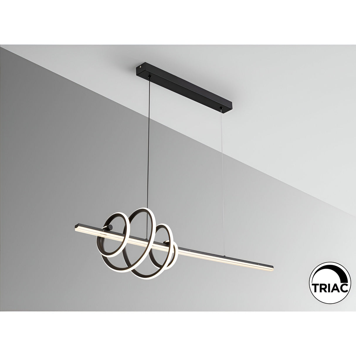 Tornado Dimmable LED Linear Suspension Light 50W 3000K - Black