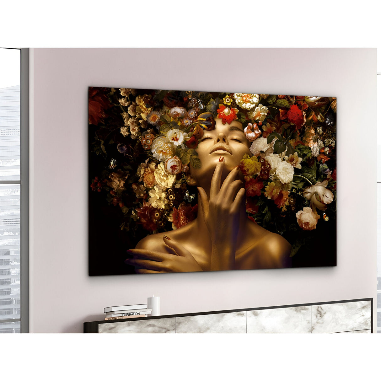 Fiorella Golden Bloom Photography Print - 180x120cm