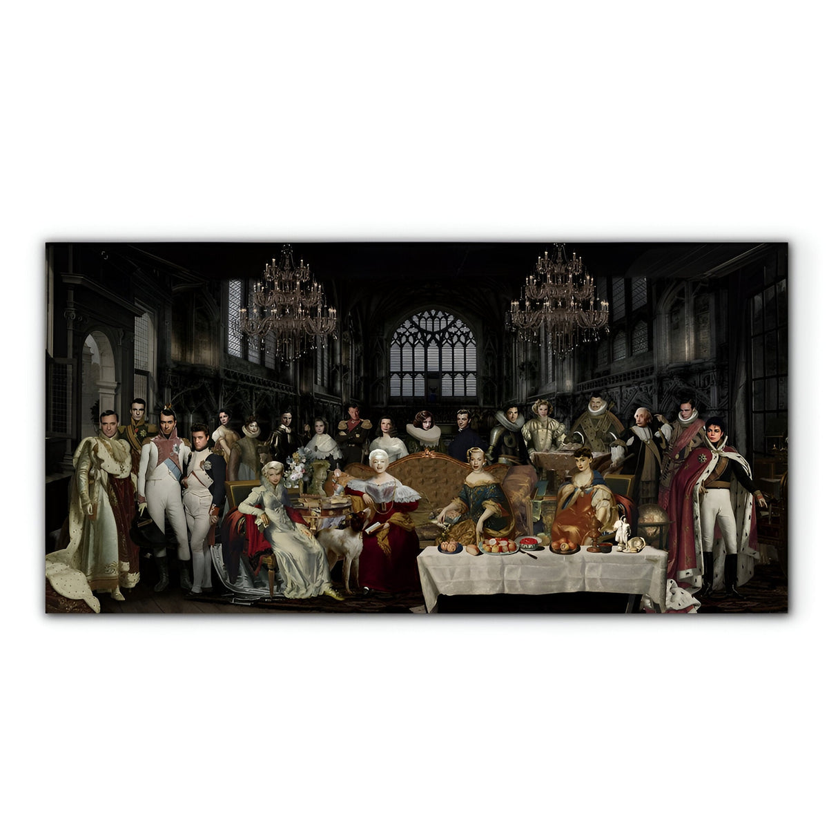 La Nobleza Aristocratic Dinner Scene Photography Print – 180x90cm
