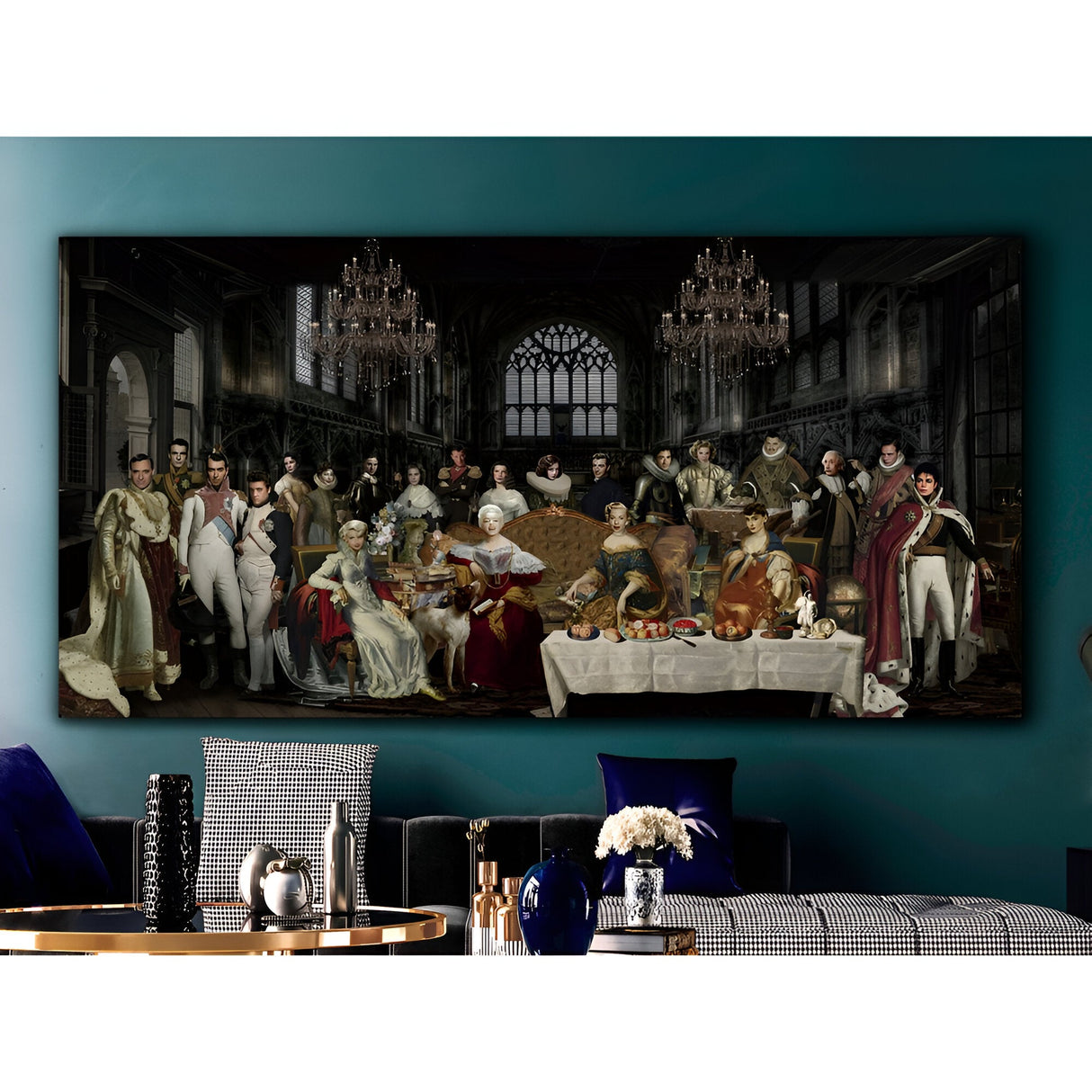 La Nobleza Aristocratic Dinner Scene Photography Print – 180x90cm