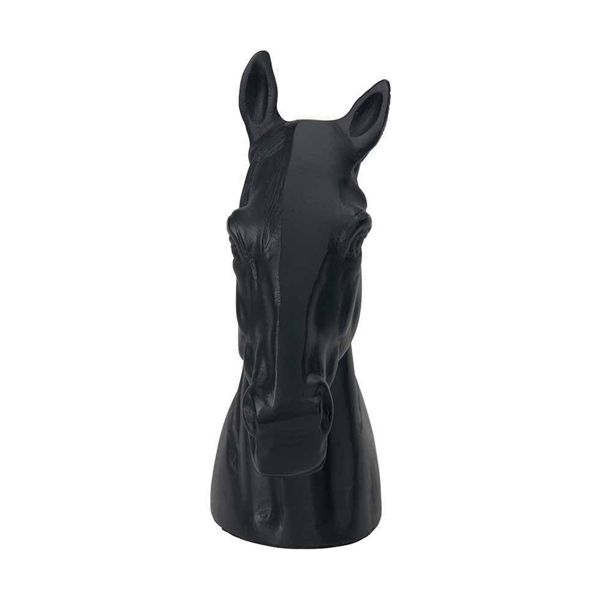 Matt Black Aluminium Horse Head Ornament - 28cm