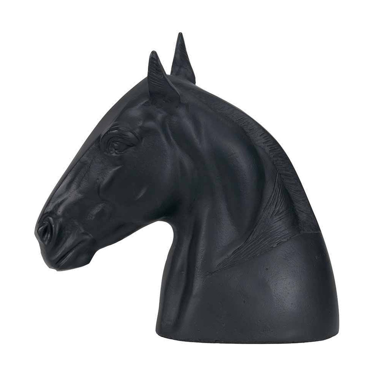 Matt Black Aluminium Horse Head Ornament - 28cm
