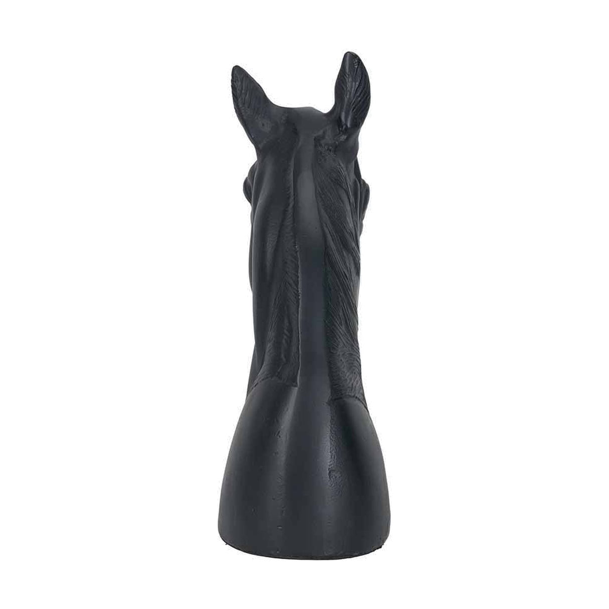 Matt Black Aluminium Horse Head Ornament - 28cm