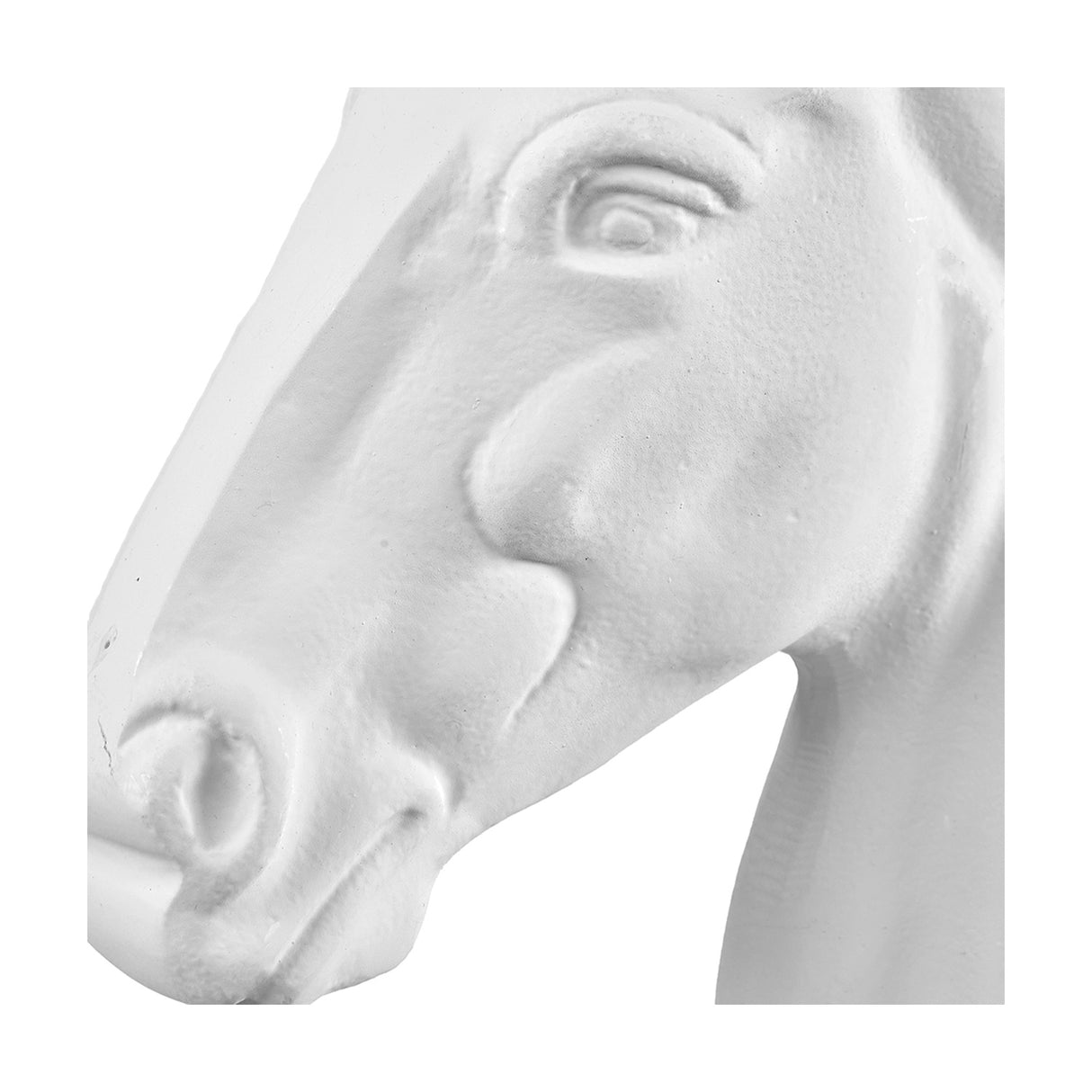 Matt White Aluminium Horse Head Ornament - 28cm