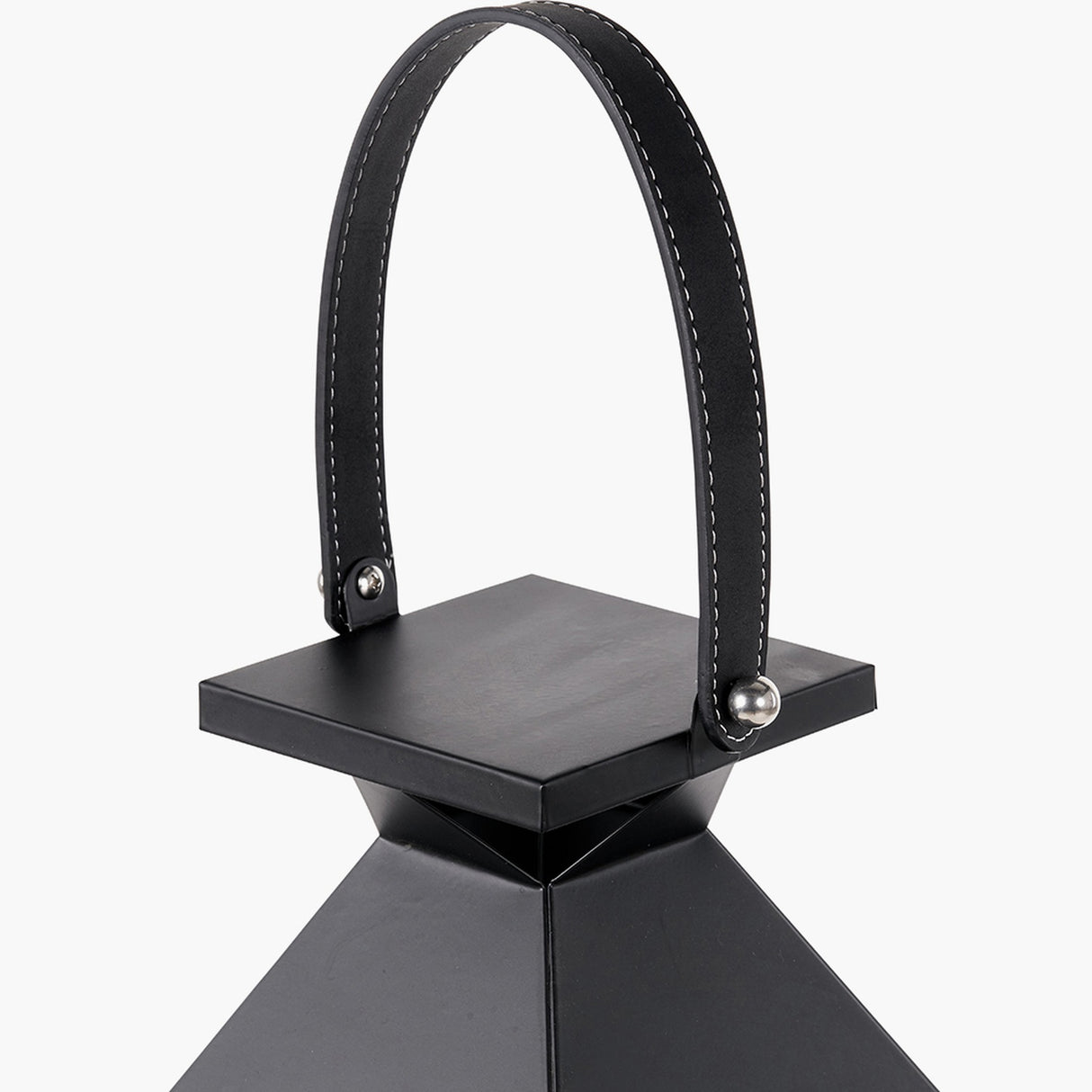 Black Stainless Steel & Glass Medium Tall Lantern - 81cm