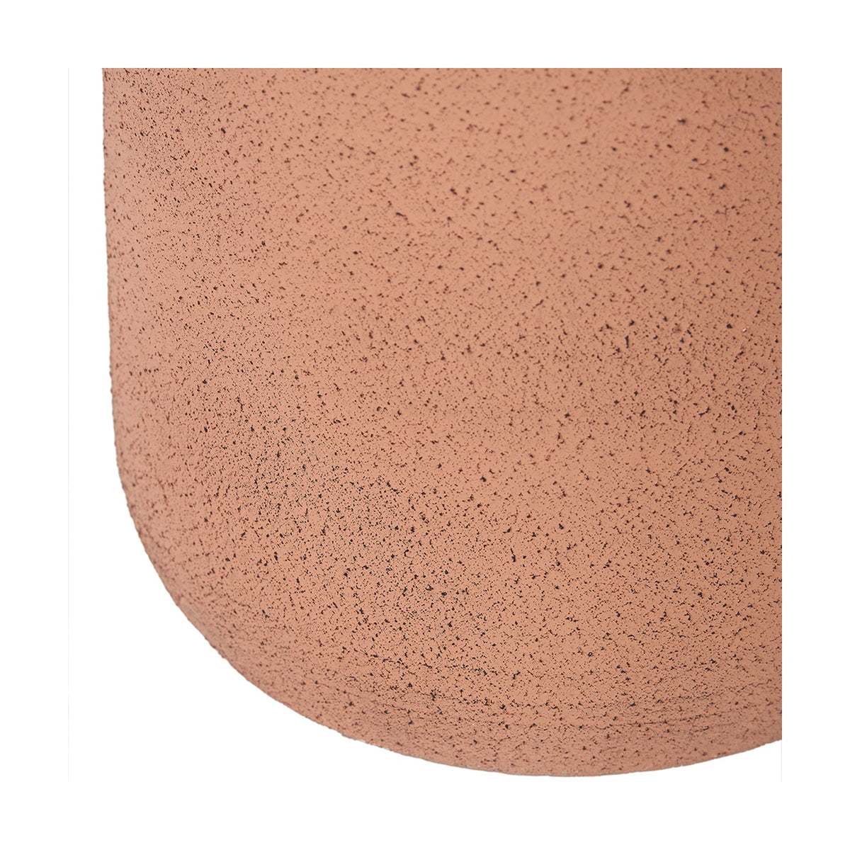 Close-up of the Natural Textured Terracotta Decorative Large Vase, 35cm, showing its speckled unpainted ceramic surface and curved base against a plain white background.