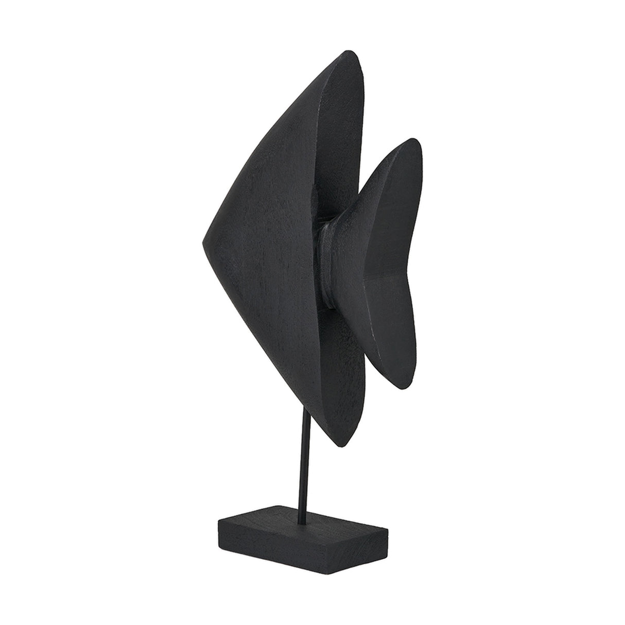 Black Handcarved Mango Altum Angelfish Ornament - 51cm