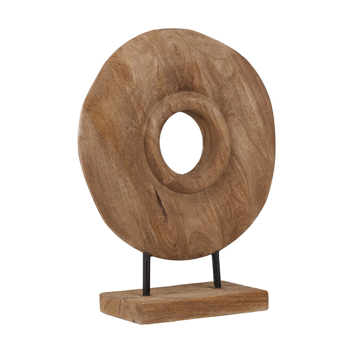 Textured Natural Handcarved Mango Rectangular Ornament - 40cm