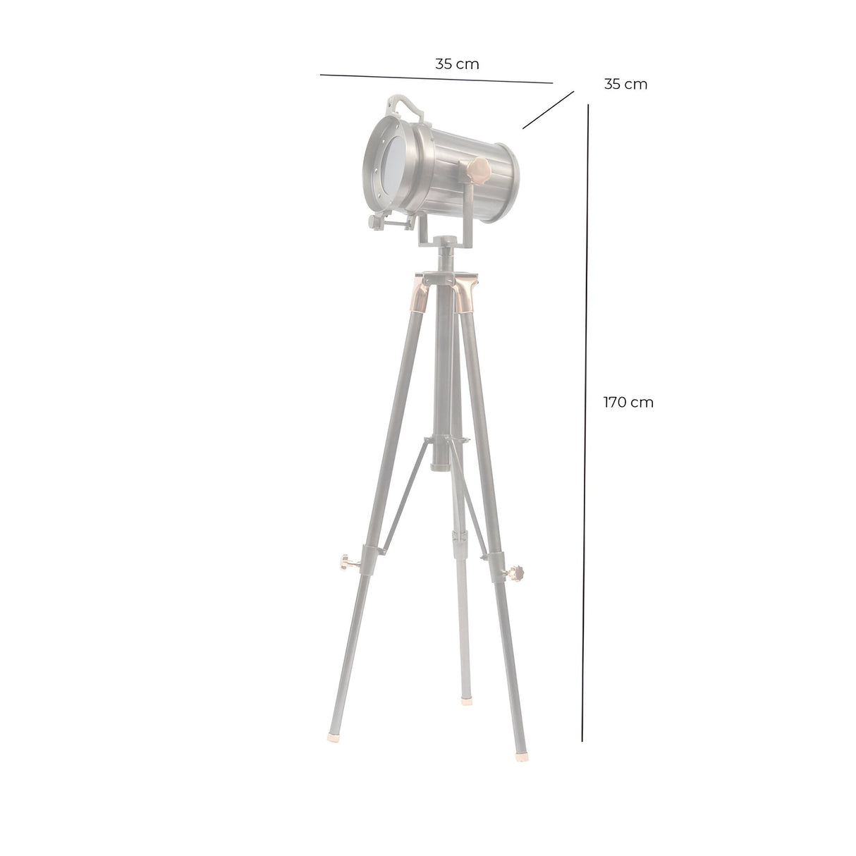 Charlie Tripod Floor Lamp - Satin Grey & Copper
