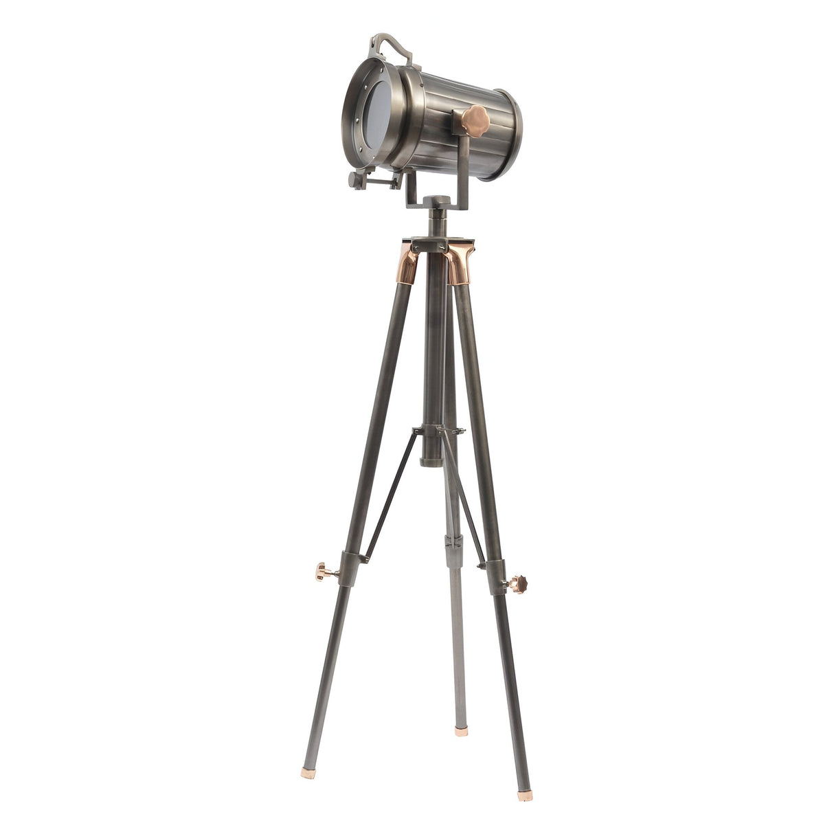 Charlie Tripod Floor Lamp - Satin Grey & Copper