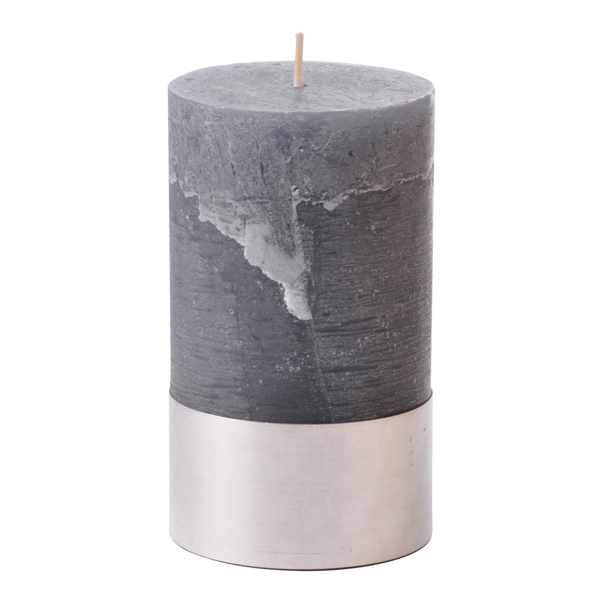 Libra Dark Grey Rustica Pillar Candle - 7x12cm