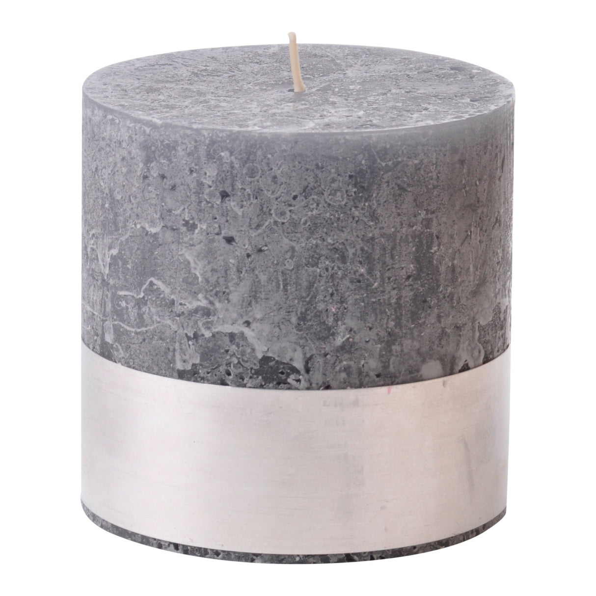 Libra Dark Grey Rustica Pillar Candle - 10x10cm