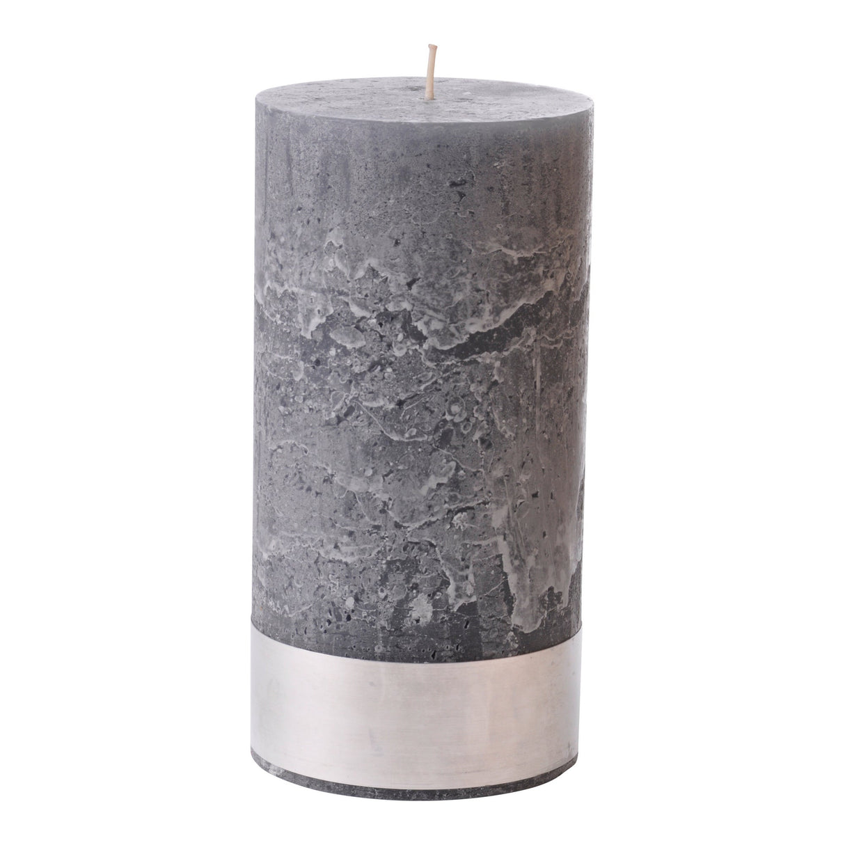 Libra Dark Grey Rustica Pillar Candle - 10x20cm