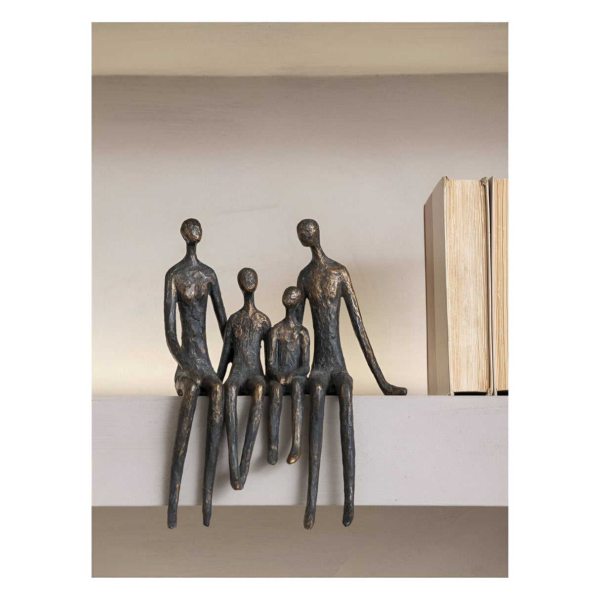 Sitting Family Of 4 Shelf Figurine - 28.3cm