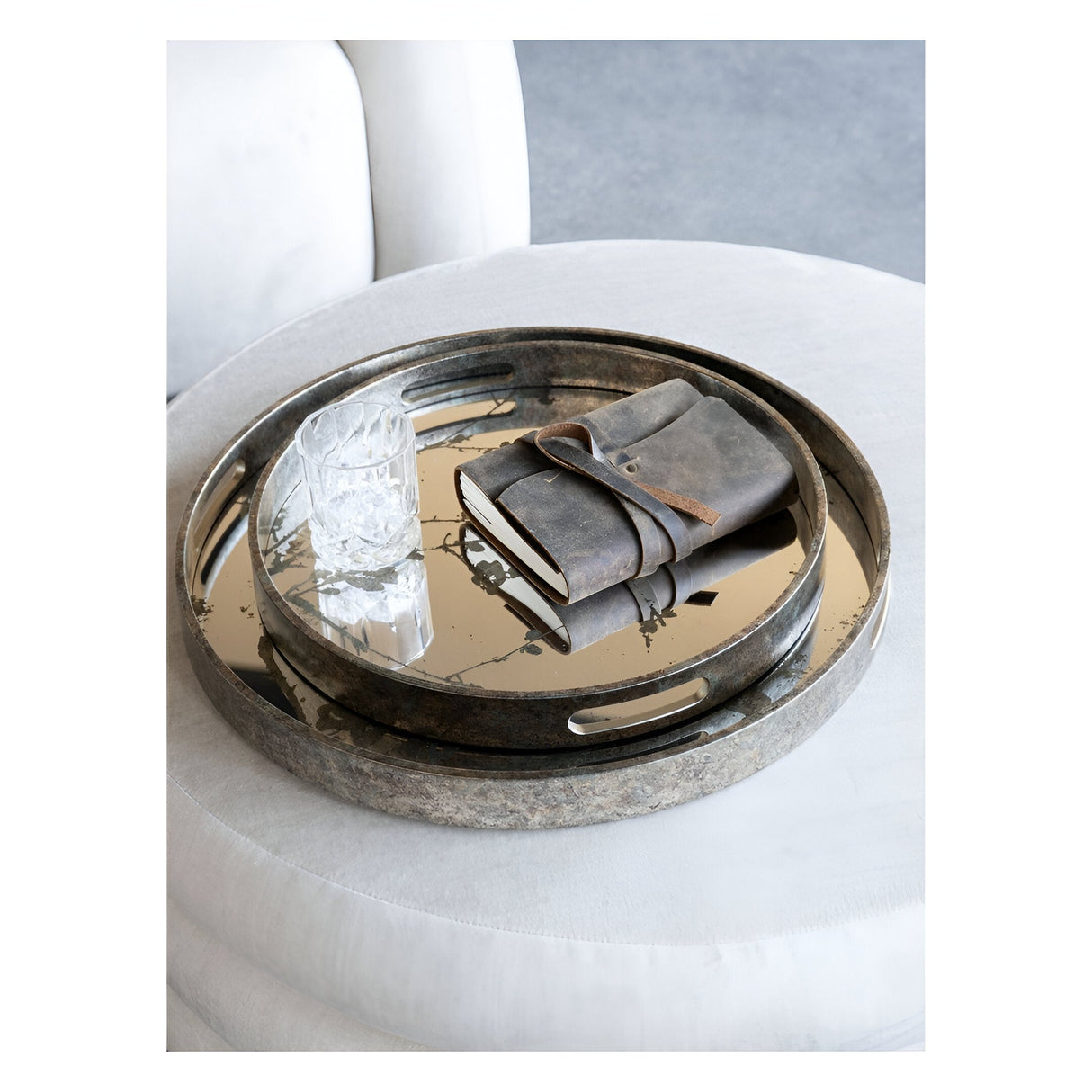 Vienna Set of 2 Blossom Trays - Antique Gold