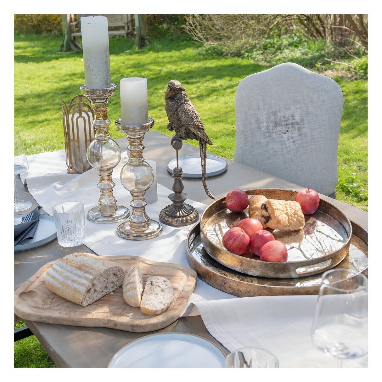 Vienna Set of 2 Tree Trays - Antique Gold