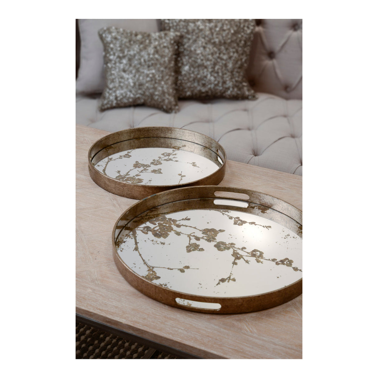 Vienna Set of 4 Blossom Coasters - Antique Gold