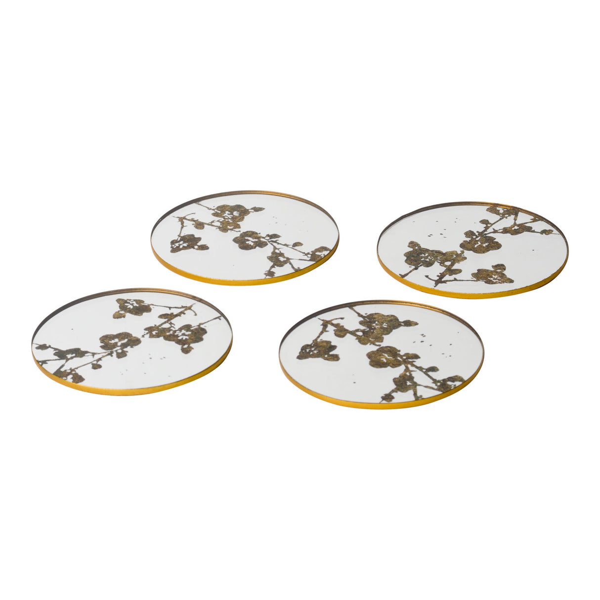 Vienna Set of 4 Blossom Coasters - Antique Gold