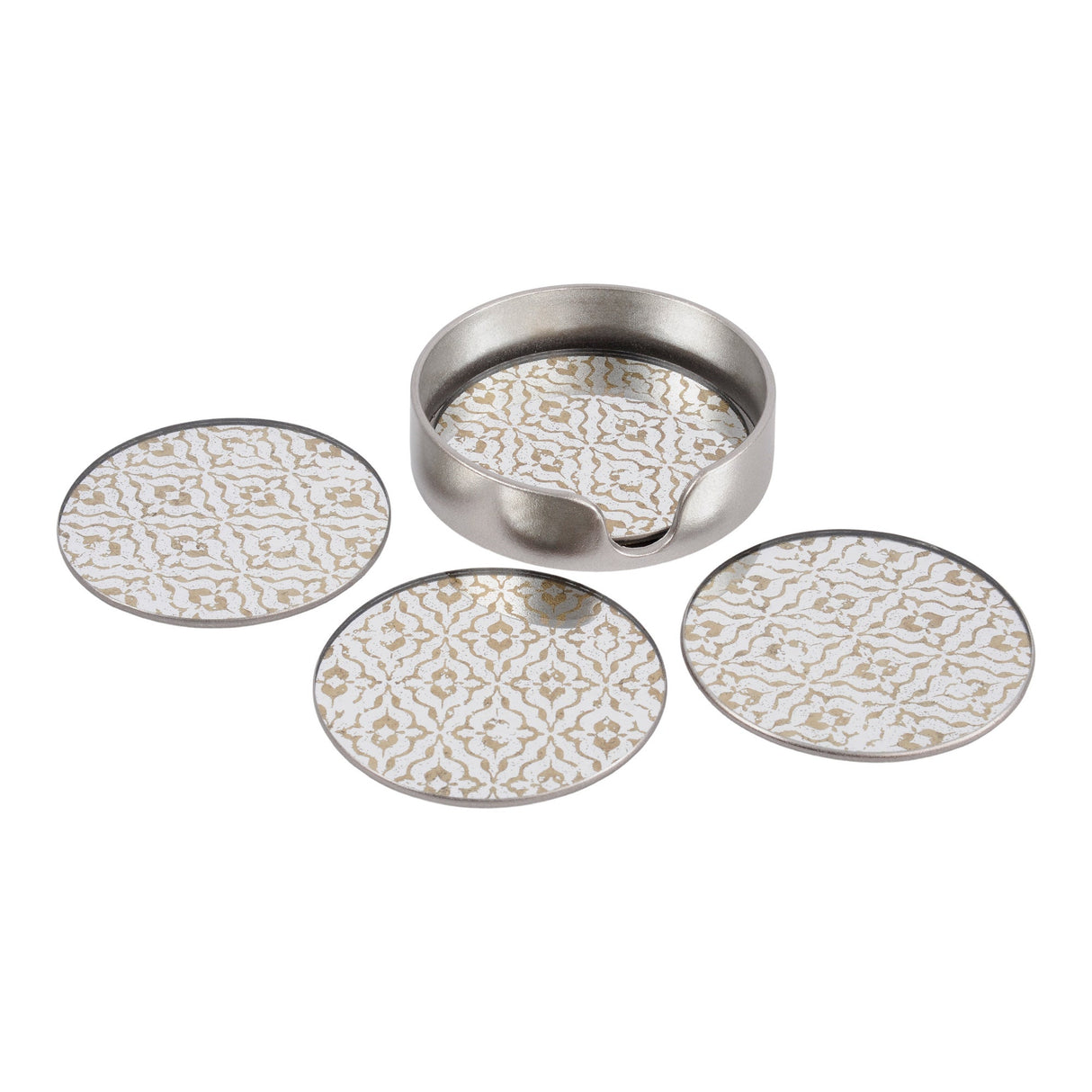 Vienna Set of 4 Diamond Coasters - Antique Gold