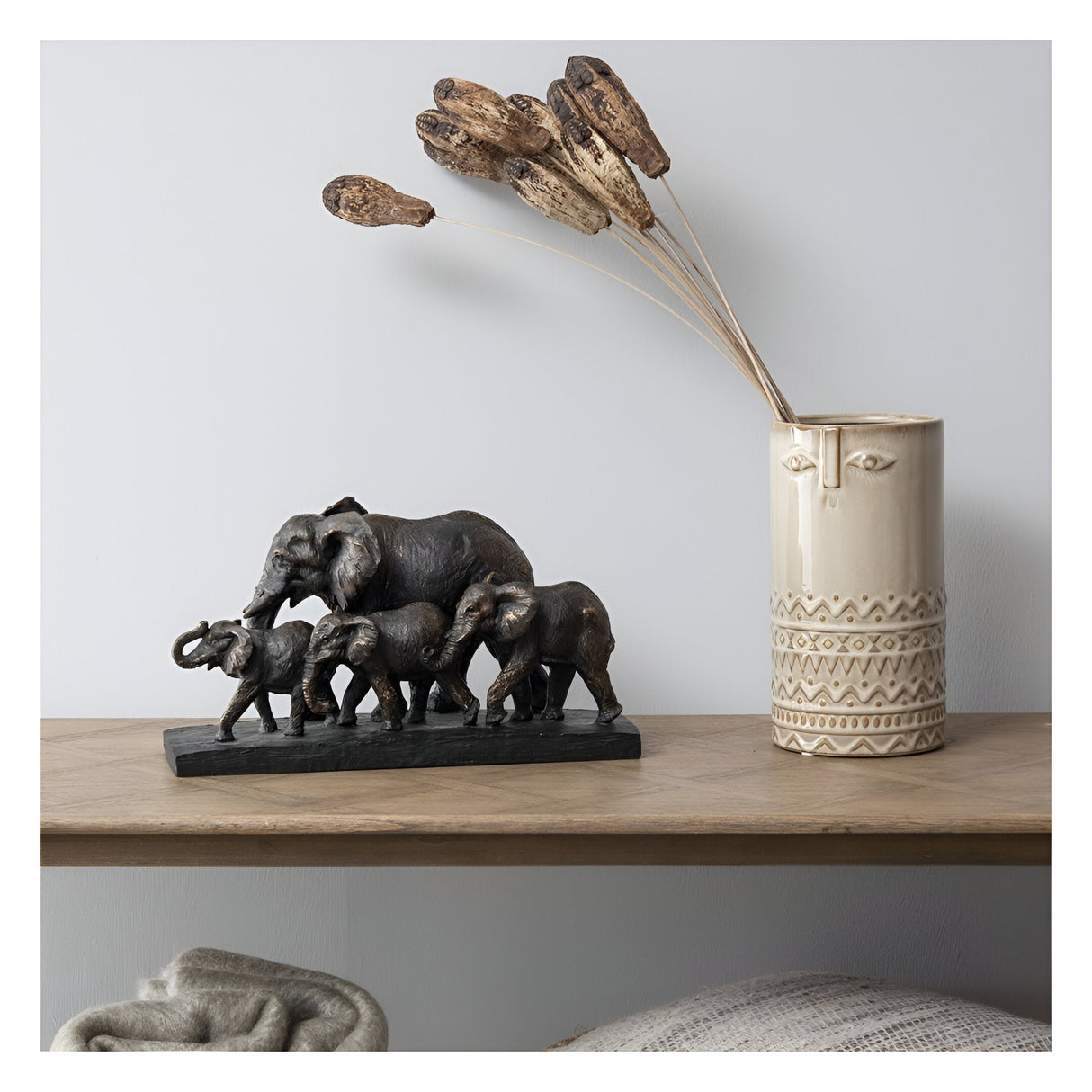 Antique Bronze Parade Of Elephants Figurine - 36cm