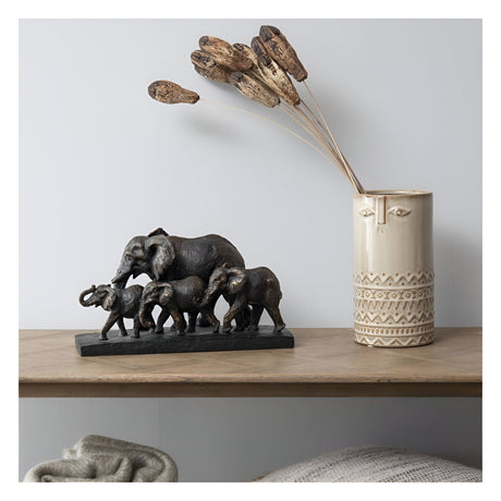 Antique Bronze Parade Of Elephants Figurine - 36cm