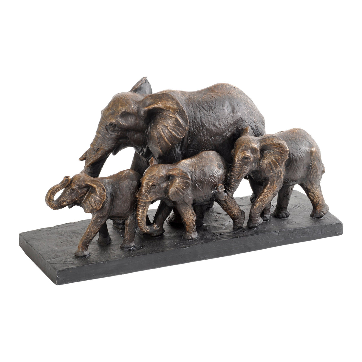 Antique Bronze Parade Of Elephants Figurine - 36cm