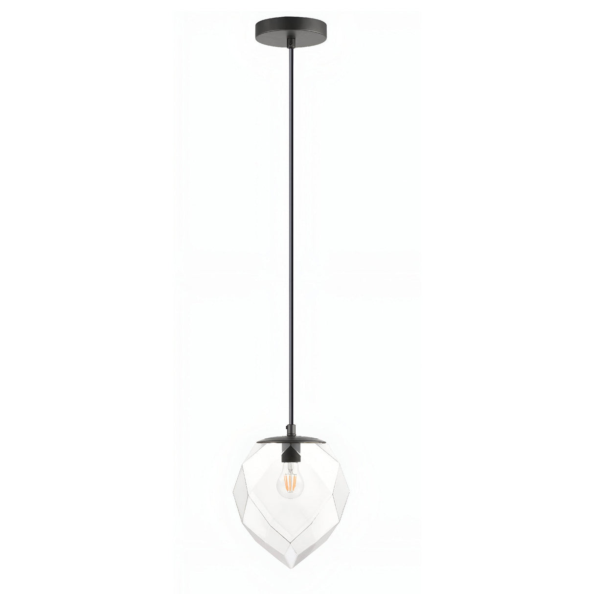 Aura 1 Light Clear Glass Pendant Light - Clear