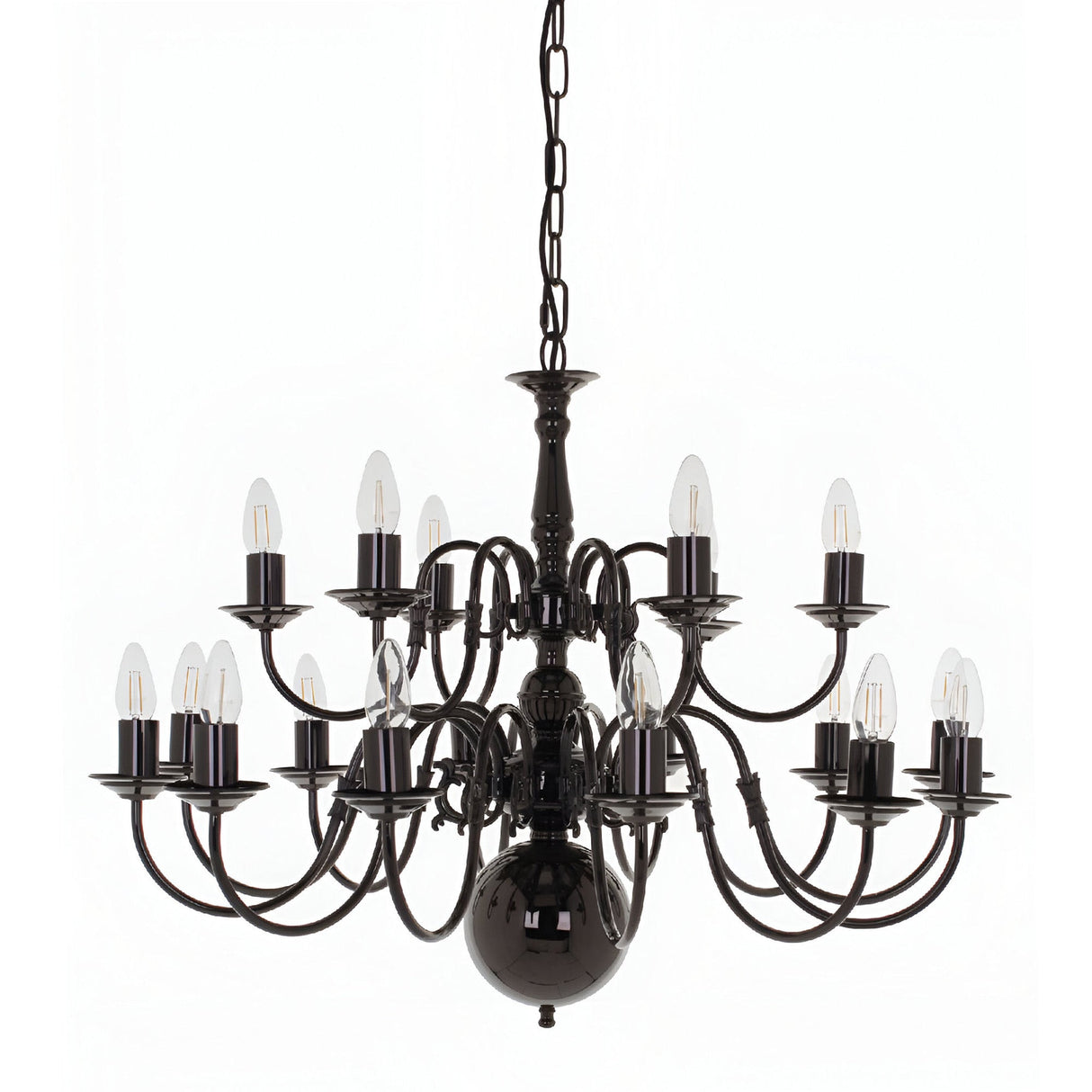 Flessen 18 Light Solid Brass Chandelier - Gunmetal