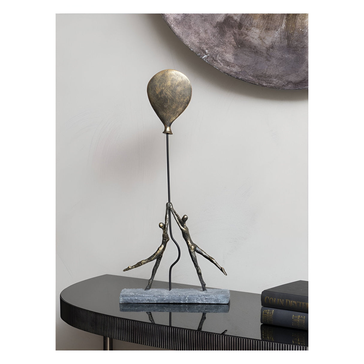 Antique Bronze Couple With Balloon Figurine - 55.7cm