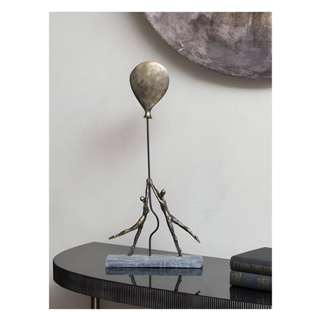 Antique Bronze Couple With Balloon Figurine - 55.7cm