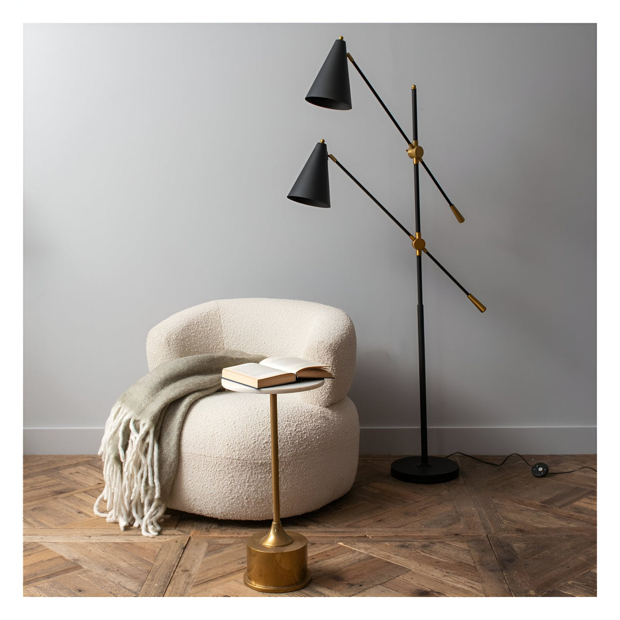 Mercer Twin Head Floor Lamp - Black