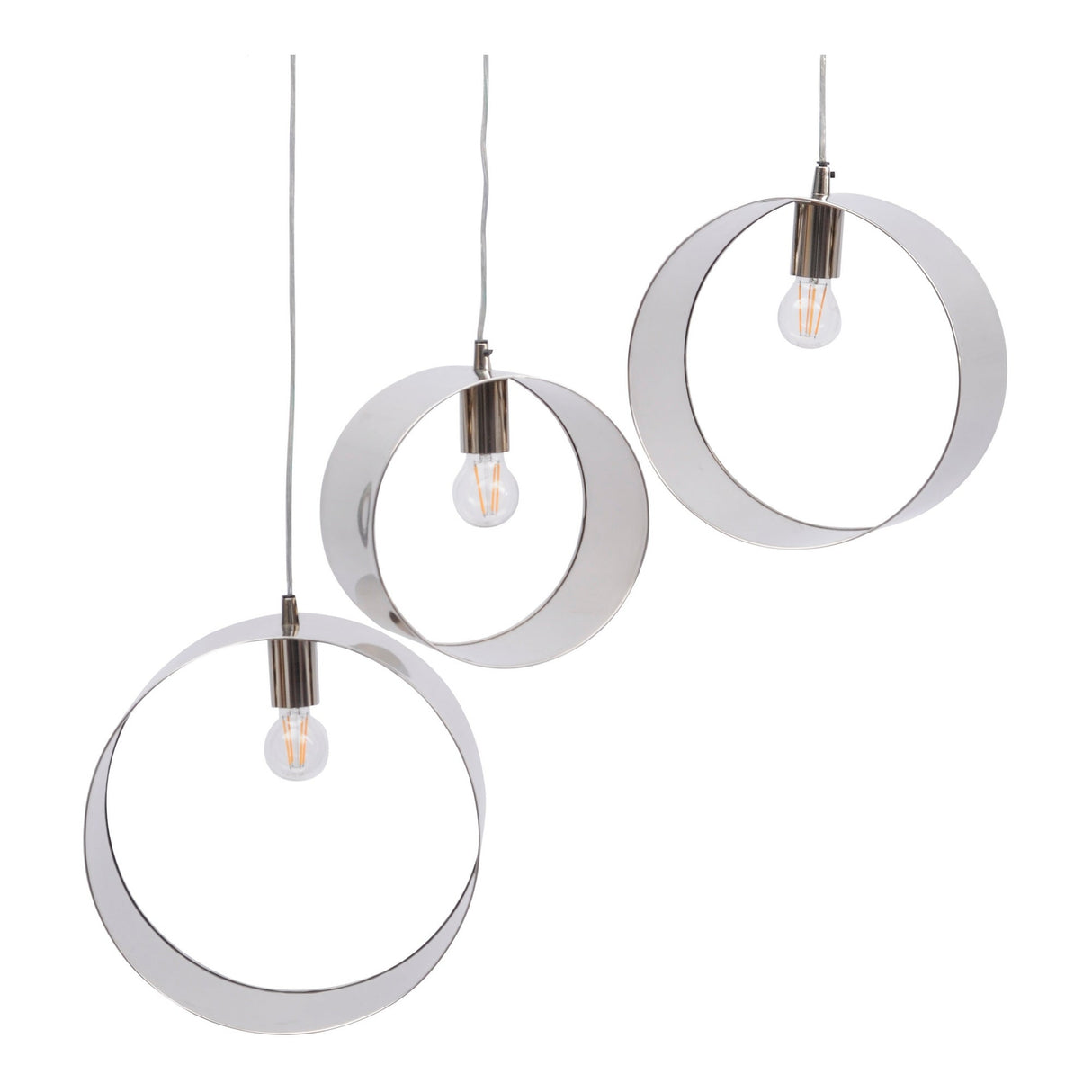 Ara Set of 3 Ring Pendants - Polished Silver