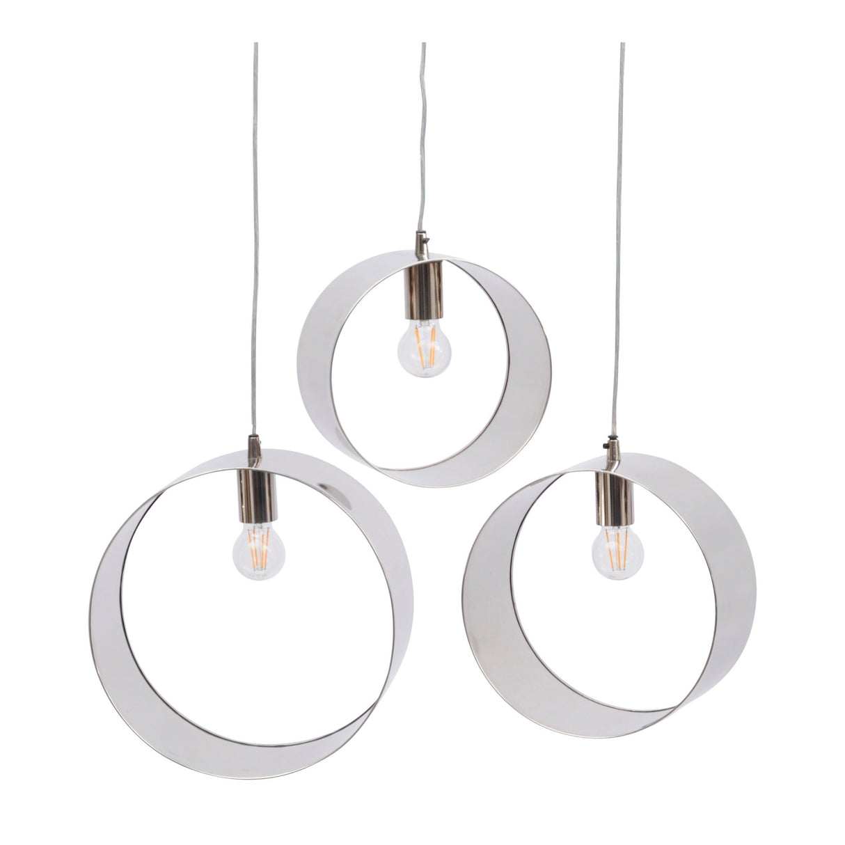 Ara Set of 3 Ring Pendants - Polished Silver