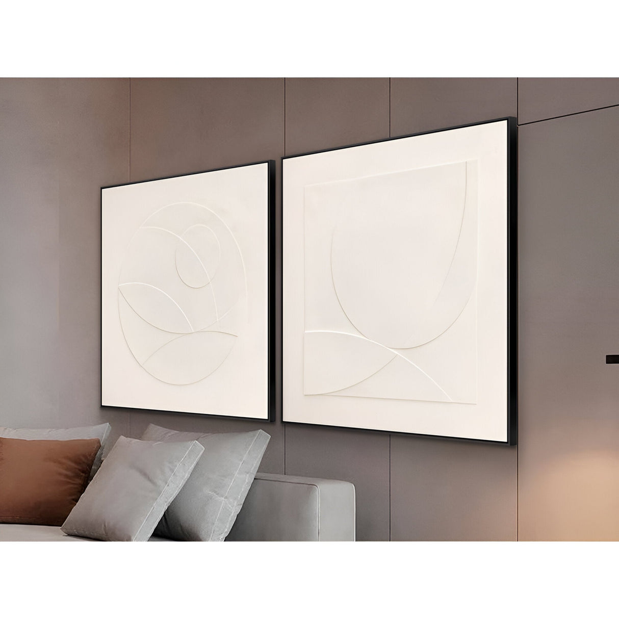 Albos Dual Textured Wall Vinyl Bas-Relief Acrylic Painting – 100x100cm