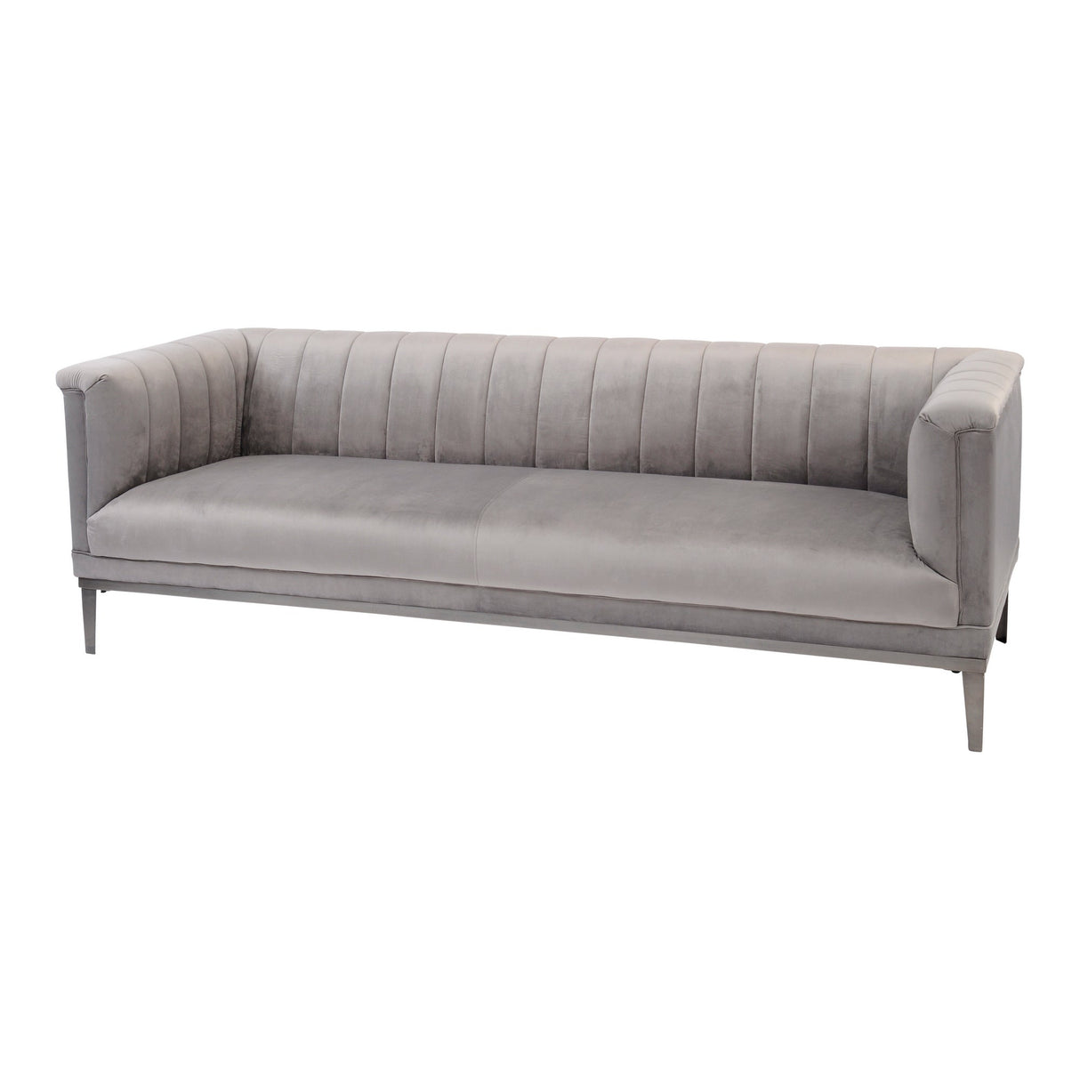 Belgravia 3-Seater Ribbed Sofa - Grey