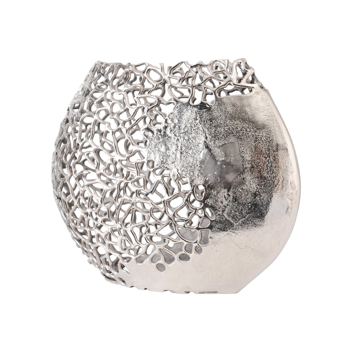 Apo Coral Aluminium Ellipse Vase - Silver