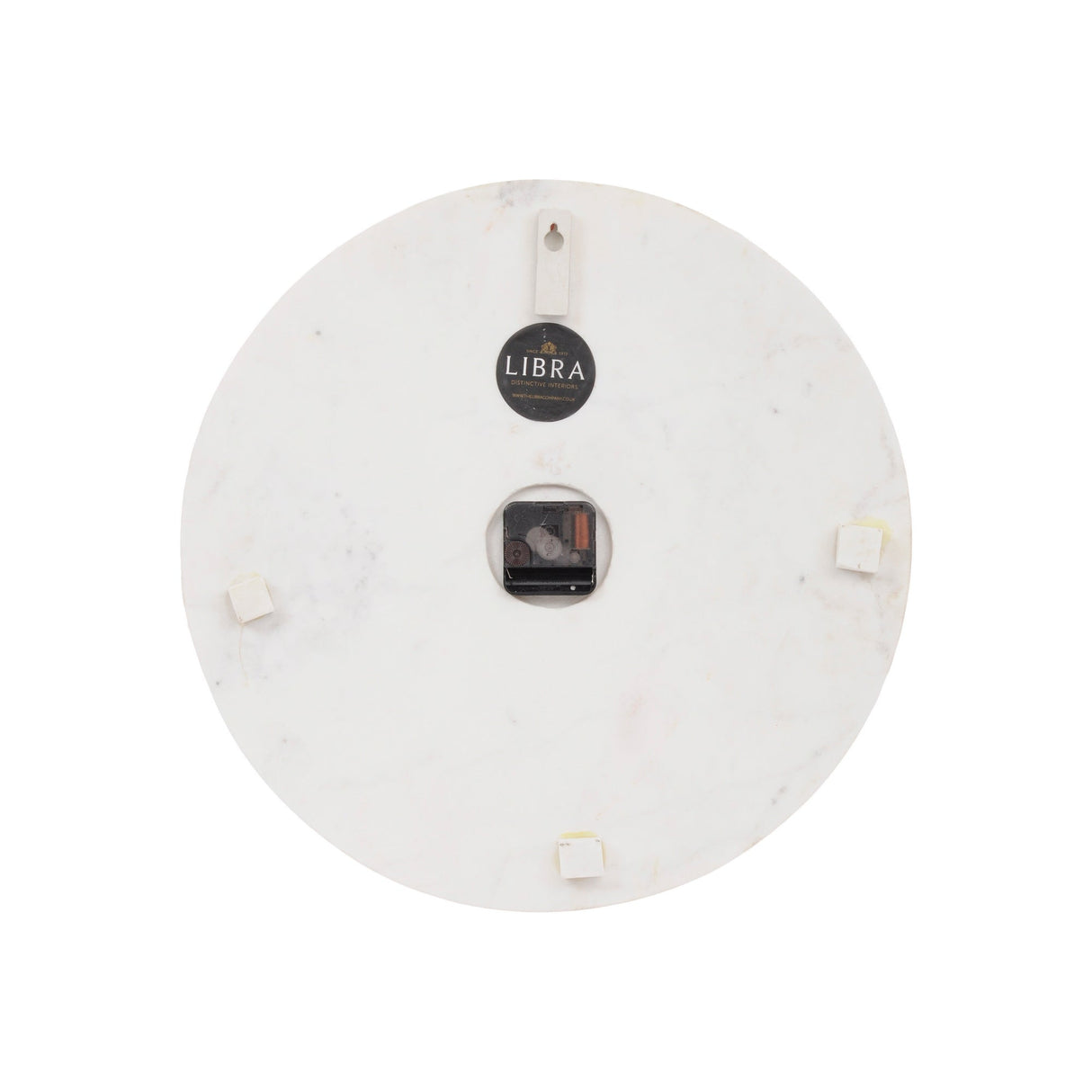 Brass Inlay & Marble Wall Clock - White