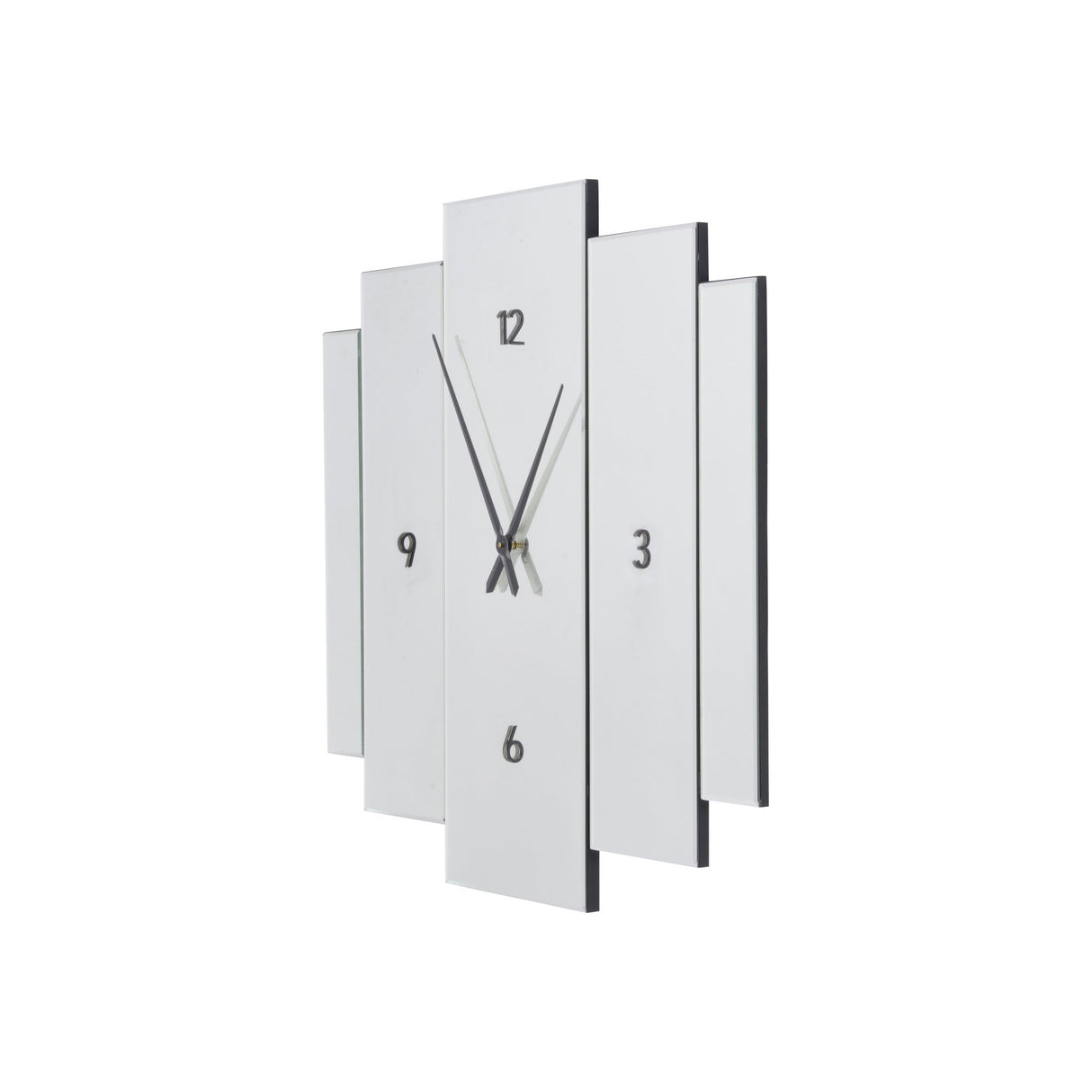 Aruna Modern Mirrored Wall Clock - White