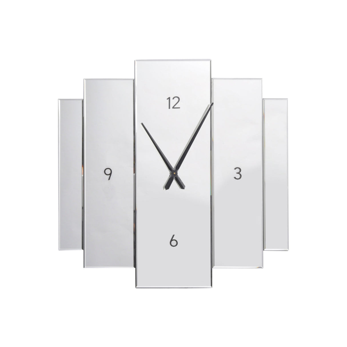 Aruna Modern Mirrored Wall Clock - White