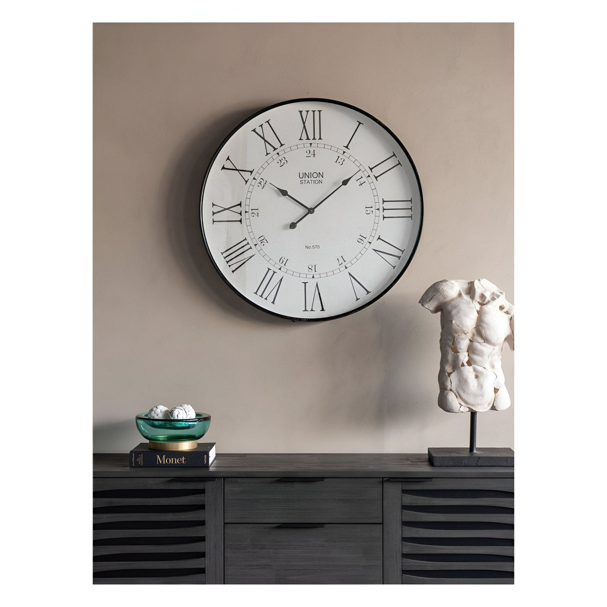 Antique Wall Clock - Black & White